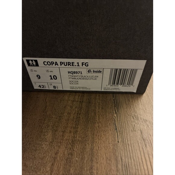 Adidas Copa Pure.1 FG Soccer Cleats Mens Size 9 White Lucid Lemon HQ8971 New - Picture 9 of 9